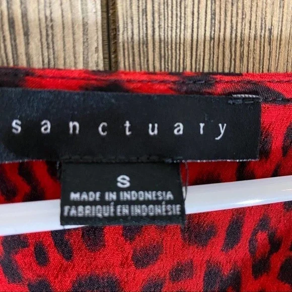 Sanctuary Red and Black Cheetah Print Blouse - Picture 3 of 8